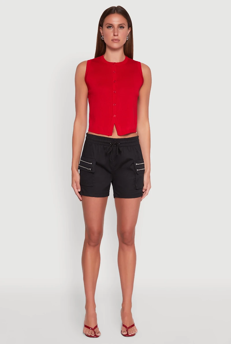 Zipper Cargo Pocket Shorts