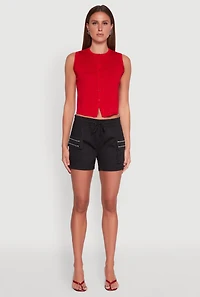 Zipper Cargo Pocket Shorts