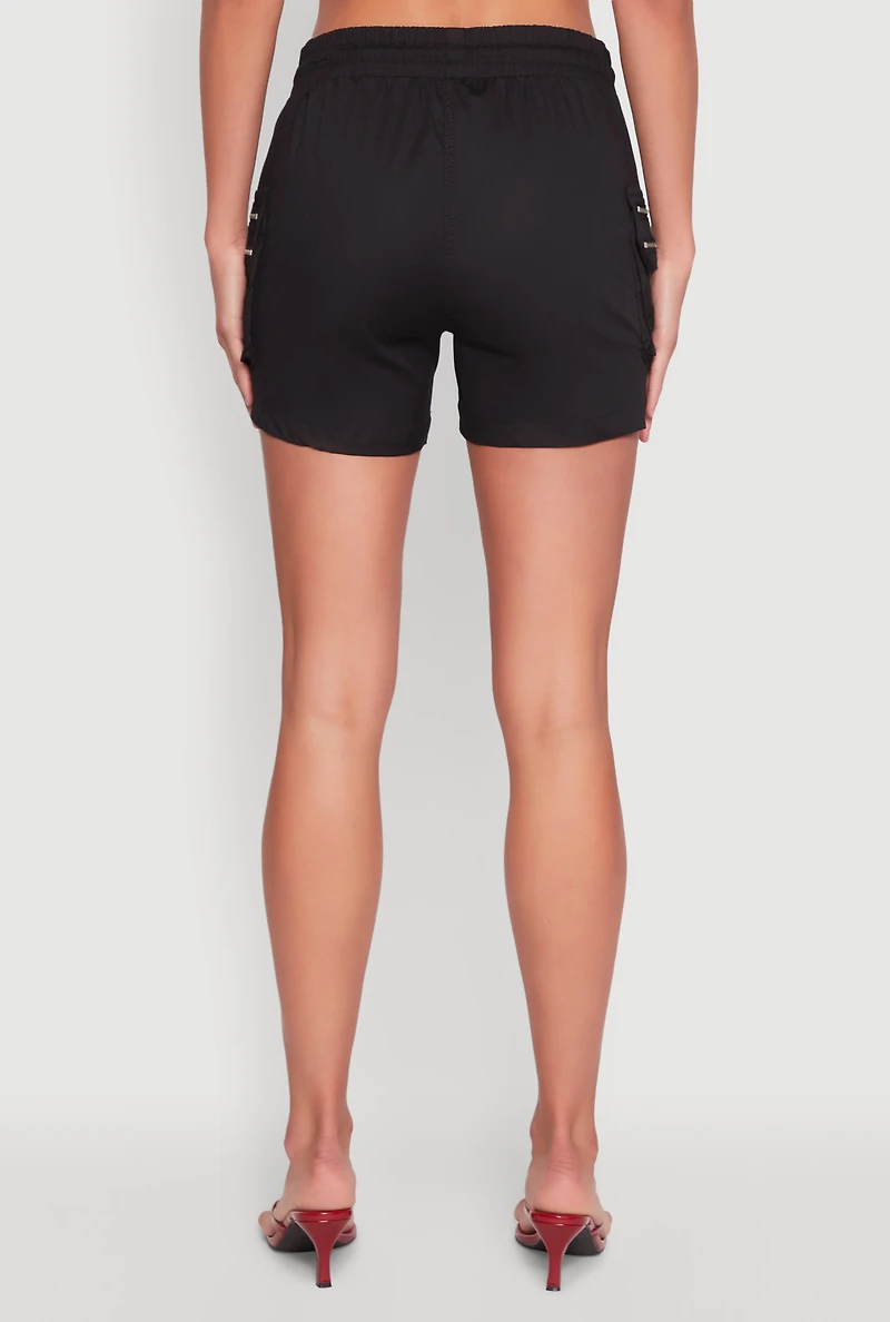 Zipper Cargo Pocket Shorts