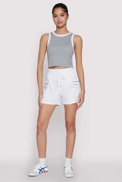 Zipper Cargo Pocket Shorts