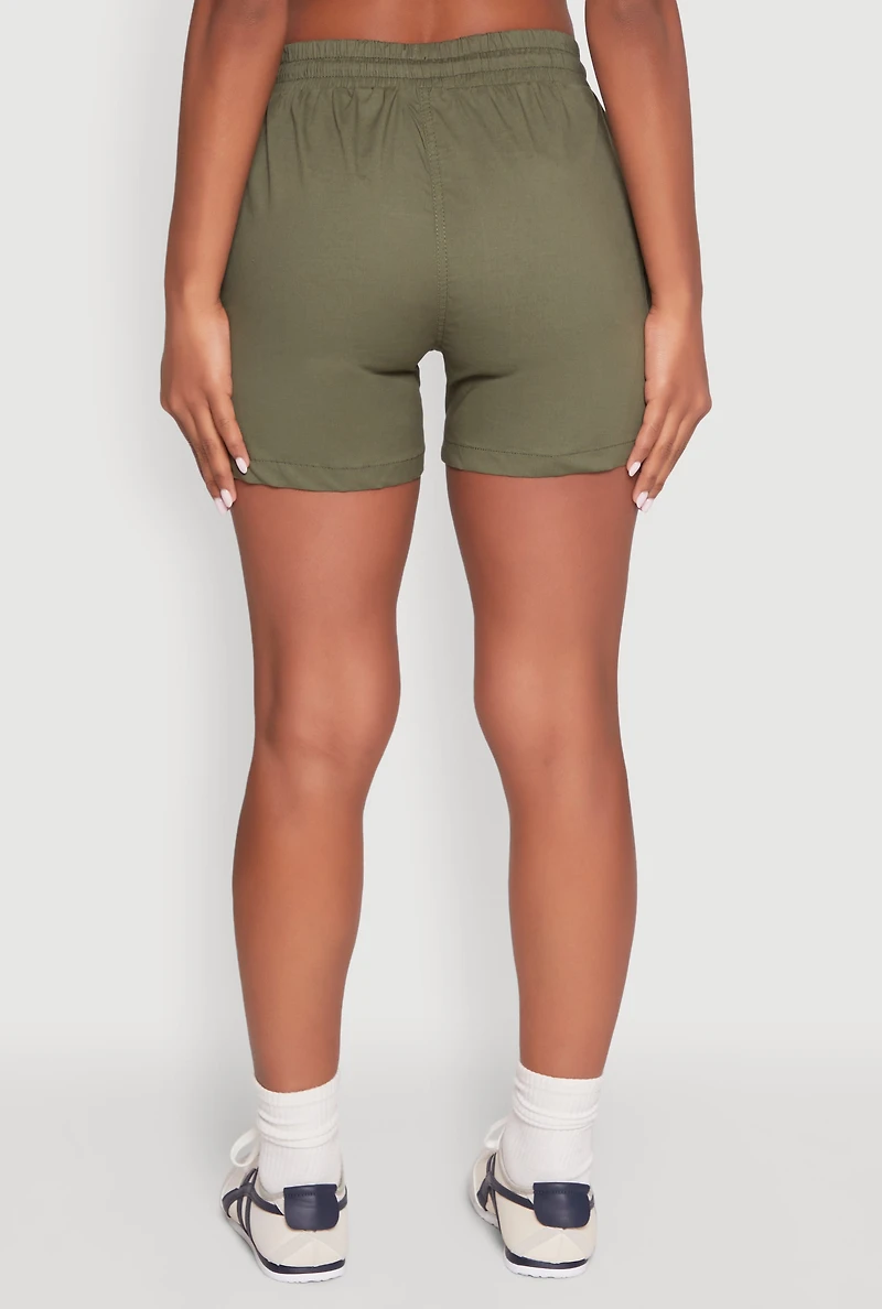 Womens Zipper Cargo Pocket Shorts,