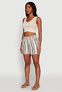 Smocked Waist Striped Pants