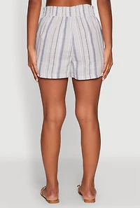 Womens Smocked Waist Striped Pants, Multi, Size S