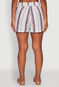 Womens Smocked Waist Striped Pants, Multi, Size M