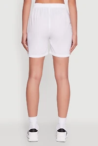 Womens Trendy Nylon Drawstring Waist Utility Shorts, White, Size XL