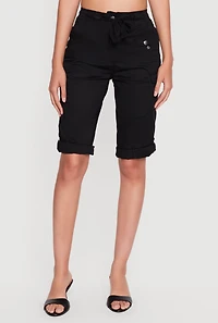 Rolled Cuff Utility Cargo Shorts