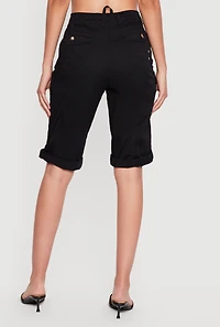 Rolled Cuff Utility Cargo Shorts