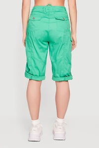 Rolled Cuff Utility Cargo Shorts