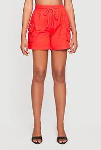 Double Zip Detail Cargo Pocket Shorts