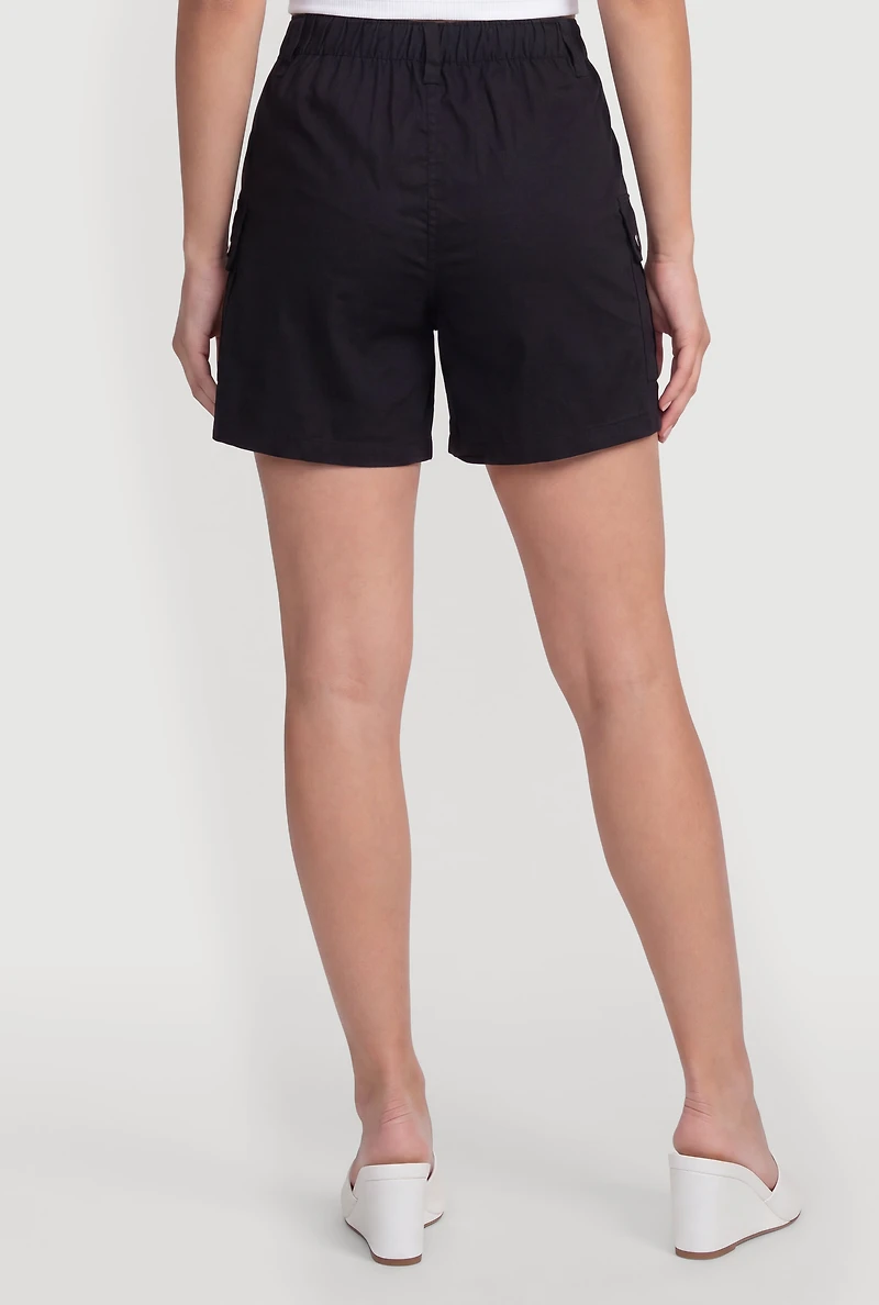 High Waisted Cargo Pocket Shorts