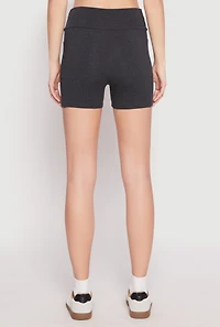 Womens Side Pocket High Waist Biker Shorts, S