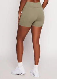 Side Pocket High Waist Biker Shorts