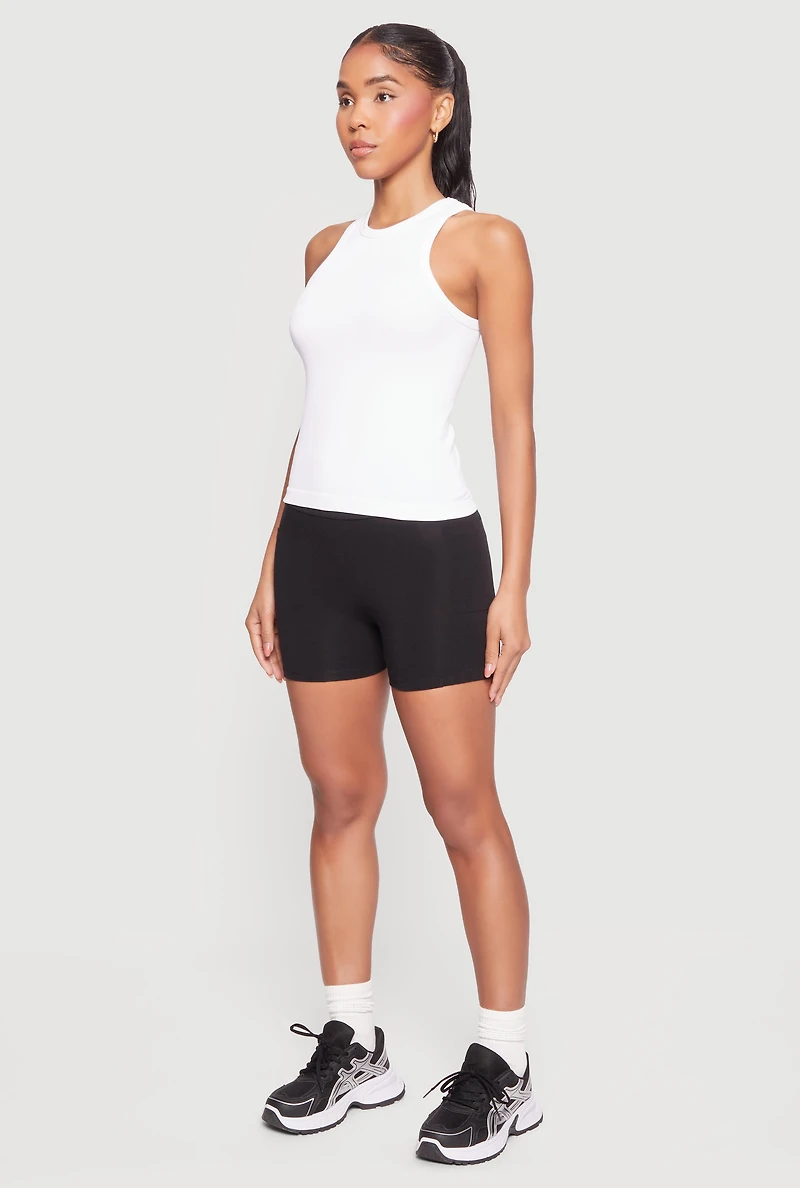 High Waisted Bike Shorts with Side Pockets