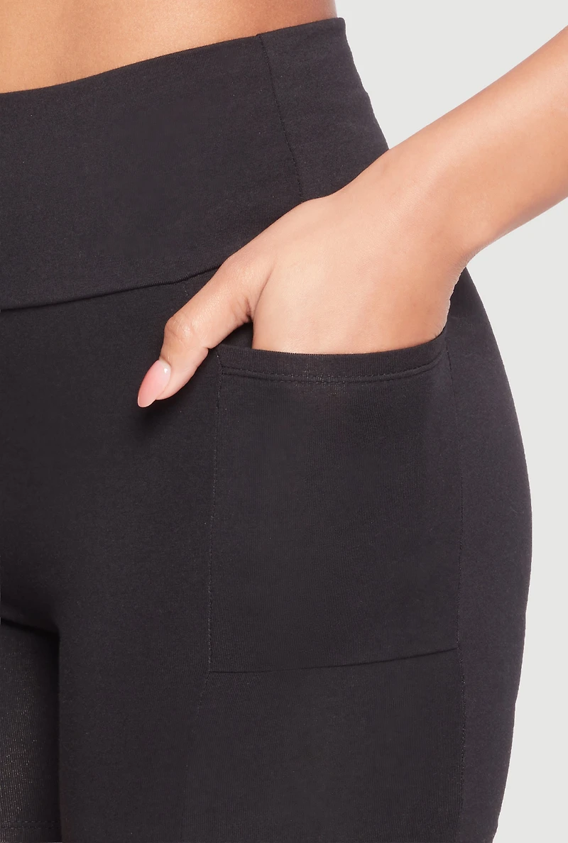 High Waisted Bike Shorts with Side Pockets