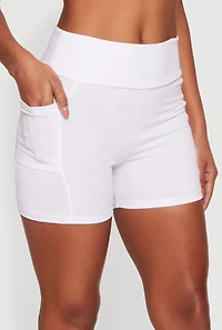High Waisted Bike Shorts with Side Pockets