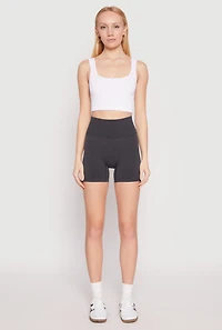 Womens Seamless High Waisted Biker Shorts,
