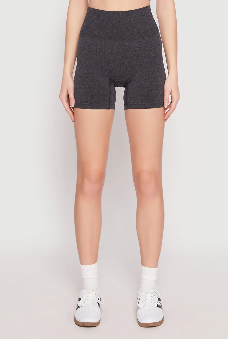 Womens Seamless High Waisted Biker Shorts,