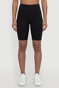 High Waisted Bike Shorts with Cell Phone Pockets
