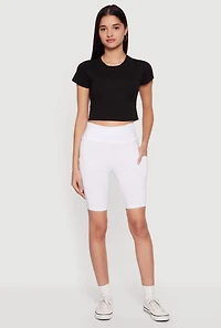 High Waisted Bike Shorts with Cell Phone Pockets