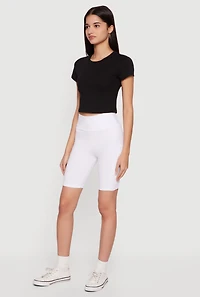 High Waisted Bike Shorts with Cell Phone Pockets