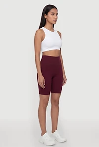 High Waisted Bike Shorts with Cell Phone Pockets