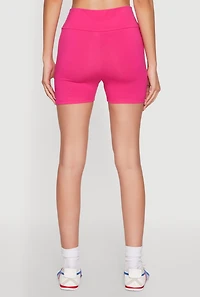 Womens High Waist Yoga Shorts, Pink, Size L