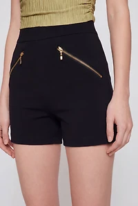 Zip Detail Scuba Shorts