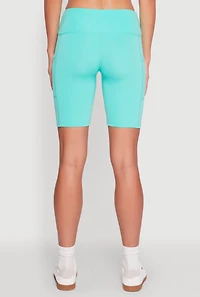 Womens Cellphone Pocket Biker Shorts, Green,