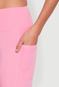 Womens Cellphone Pocket Biker Shorts, Pink, Size L