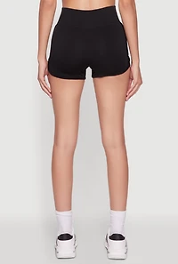 Womens High Waisted Dolphin Shorts for Activewear, Black, Size XL