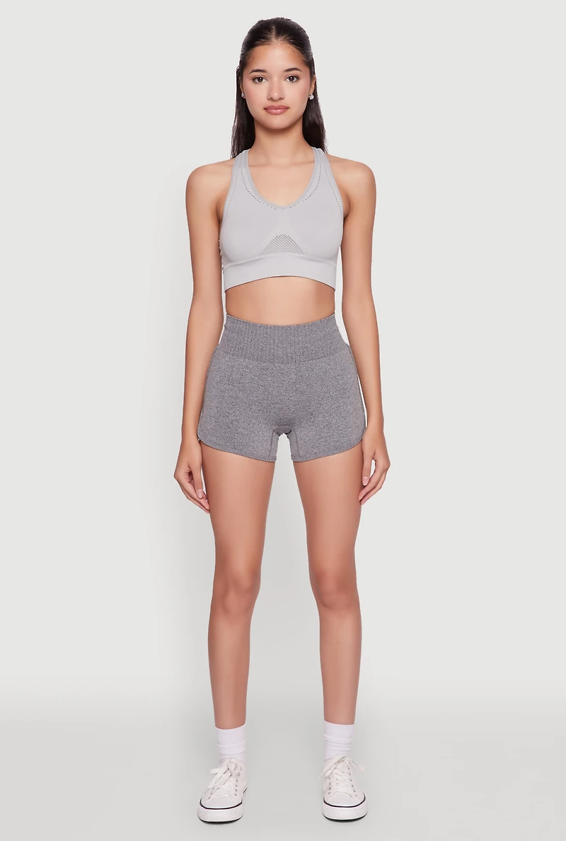 Womens High Waisted Dolphin Shorts for Activewear,