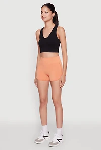 Womens High Waisted Dolphin Shorts for Activewear, Orange,