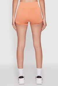 Womens High Waisted Dolphin Shorts for Activewear, Orange,