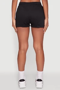 Womens Chic Drawstring High Waisted Sweatshorts with Fixed Cuffs,