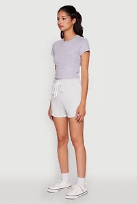 Chic Drawstring High Waisted Sweatshorts with Fixed Cuffs