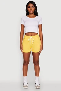Chic Drawstring High Waisted Sweatshorts with Fixed Cuffs