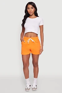 Chic Drawstring High Waisted Sweatshorts with Fixed Cuffs