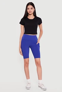 Tummy Tucker Cell Phone Pocket Biker Shorts