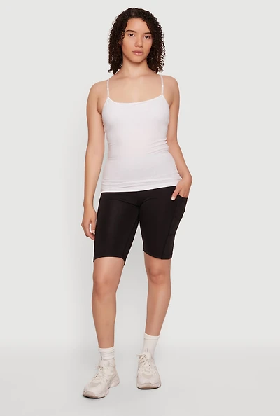 High Waist Side Pocket Bike Shorts