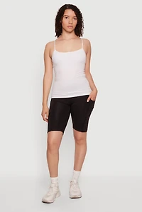 High Waist Side Pocket Bike Shorts