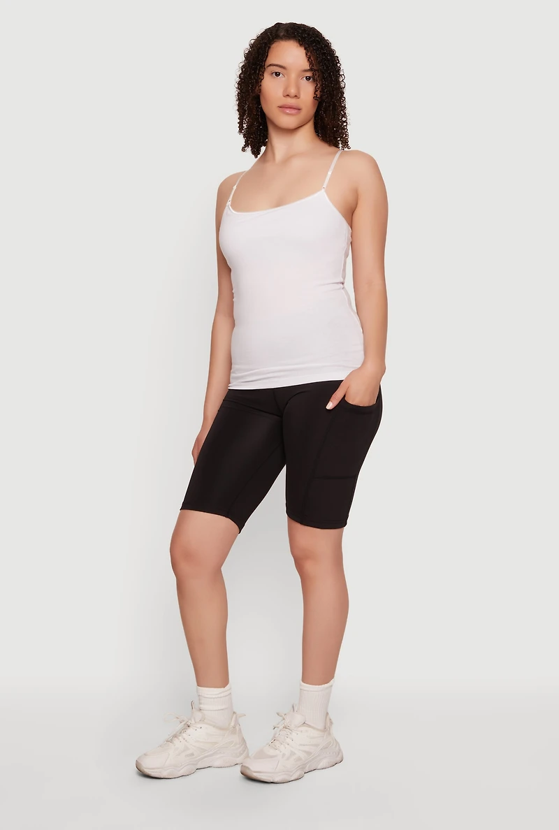 High Waist Side Pocket Bike Shorts