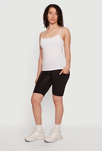 High Waist Side Pocket Bike Shorts