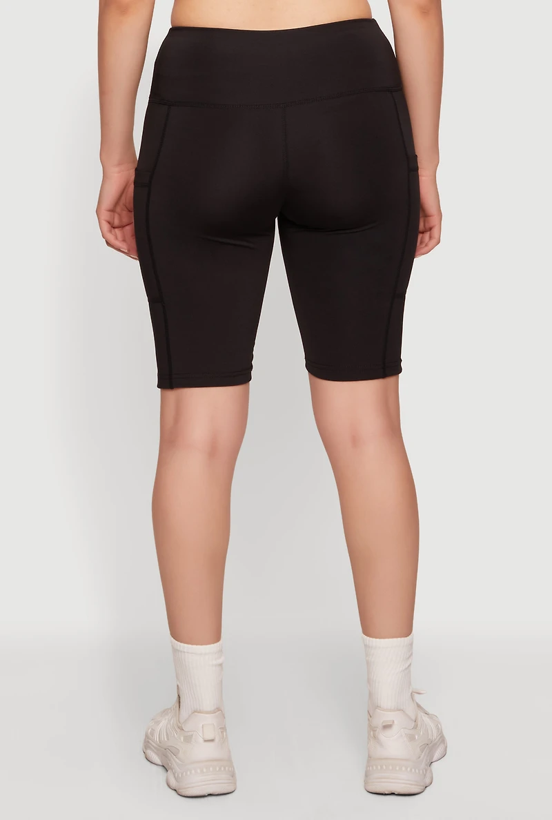 High Waist Side Pocket Bike Shorts