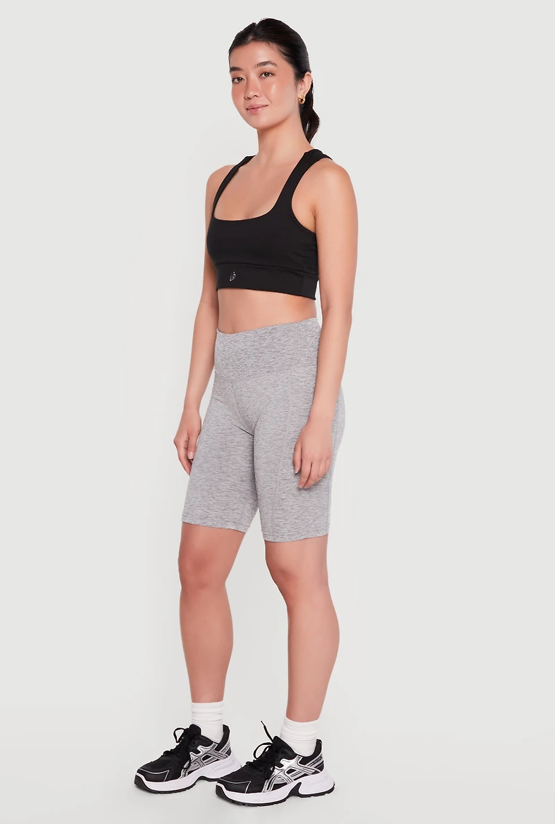 High Waist Side Pocket Bike Shorts