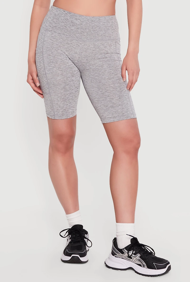 High Waist Side Pocket Bike Shorts