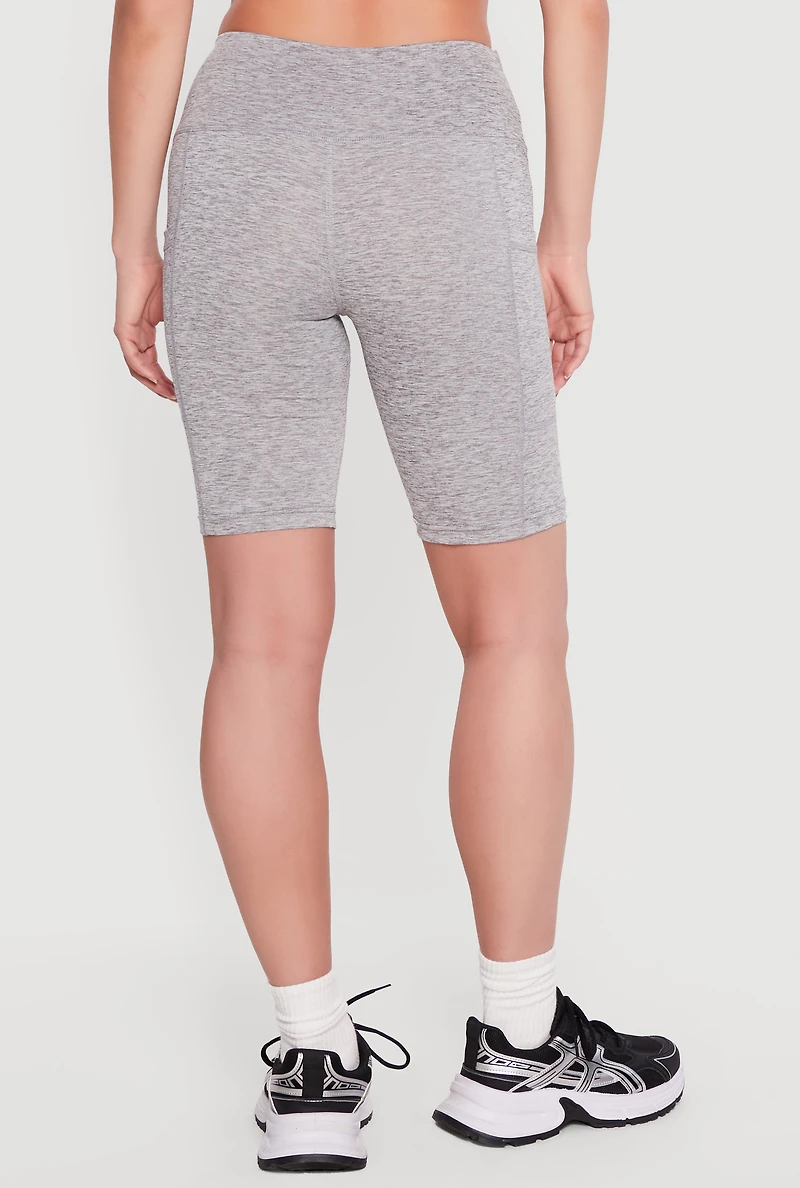 High Waist Side Pocket Bike Shorts