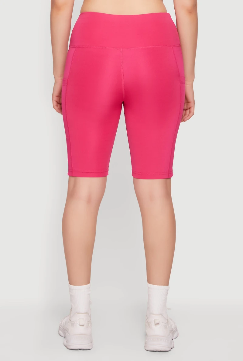 High Waist Side Pocket Bike Shorts