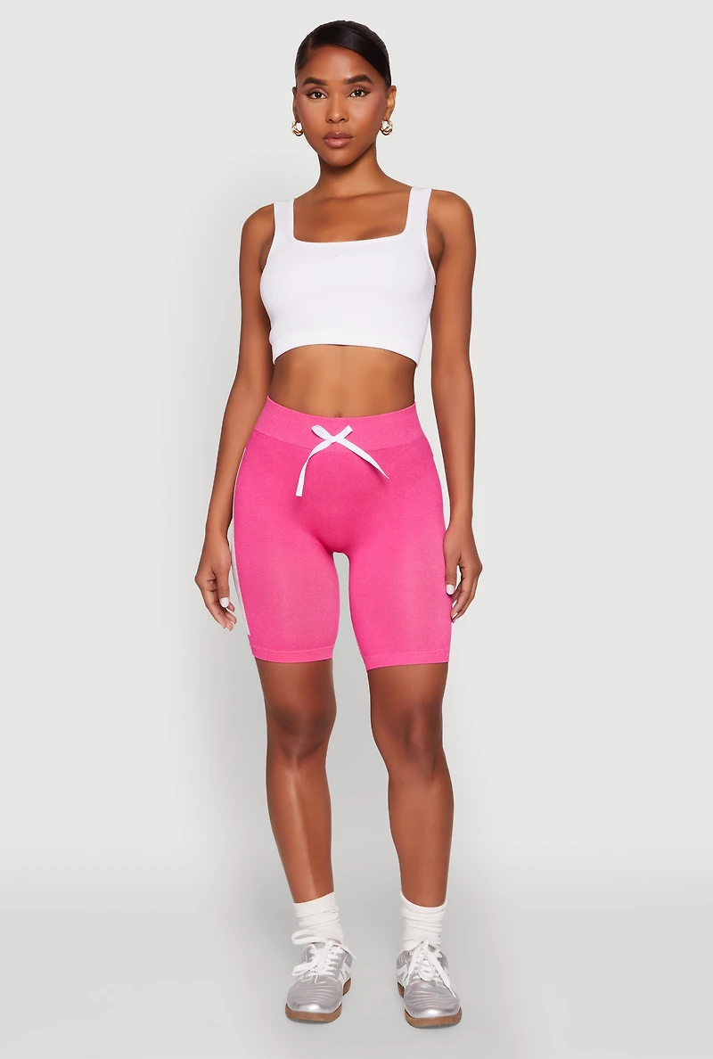 Womens Good Vibes Biker Shorts, Pink,