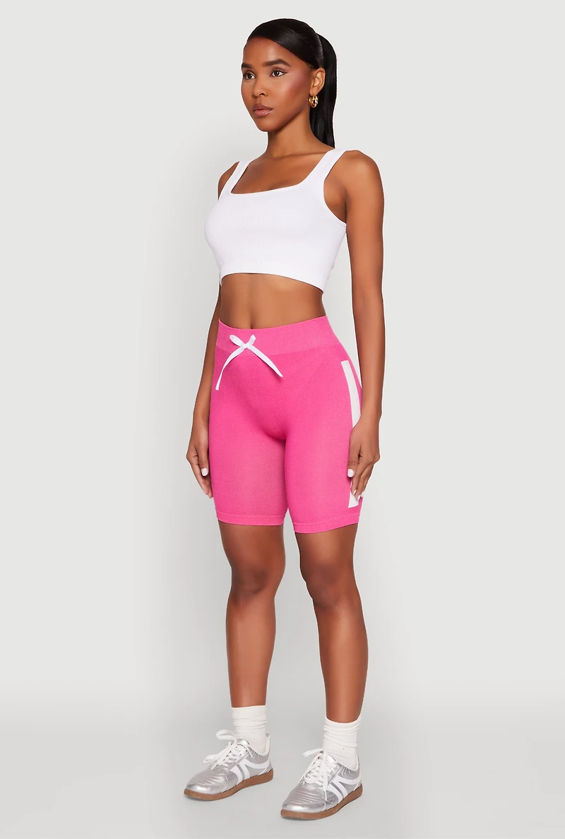 Womens Good Vibes Biker Shorts, Pink,