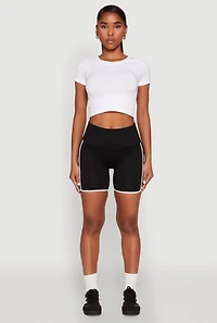 Contrast Trim Biker Shorts